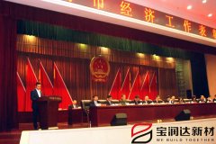 寶潤達董事長黃強代表市重點企業(yè)在經(jīng)濟表彰會上發(fā)言